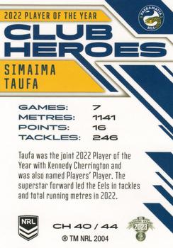 2023 NRL Traders Titanium - Club Heroes #CH40 Simaima Taufa Back